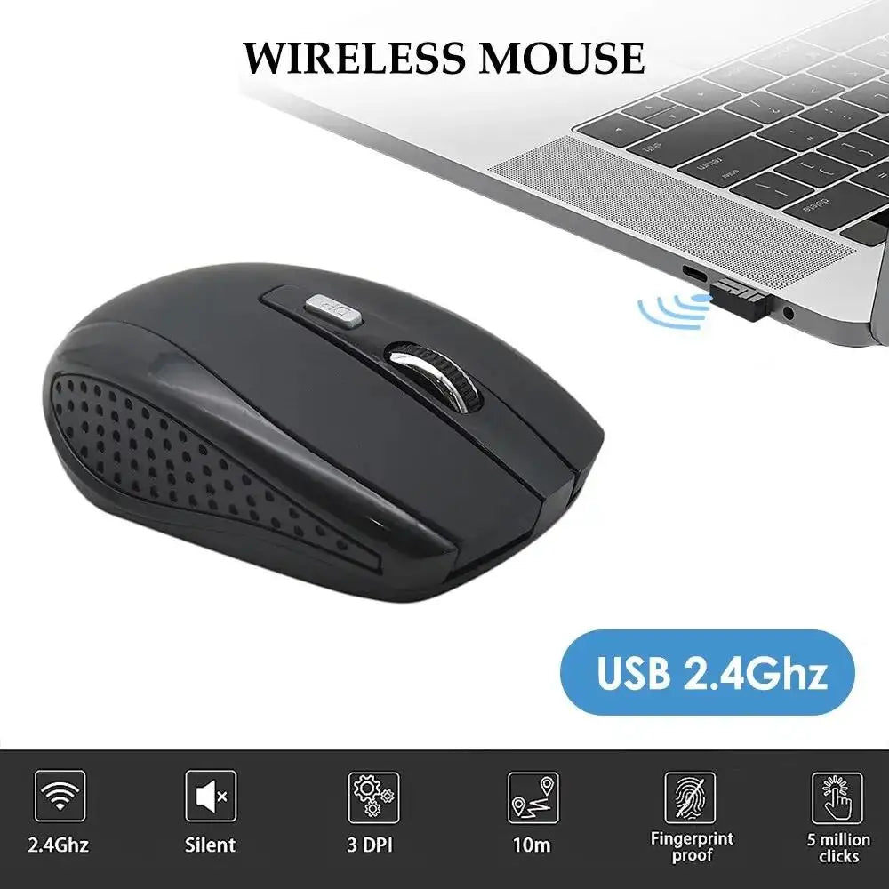 2.4G Wireless Mouse Portable Ergonomics Mouse Mobile Optical Office Silent Mouse Adjustable 1600DPI Levels For Notebook Laptops