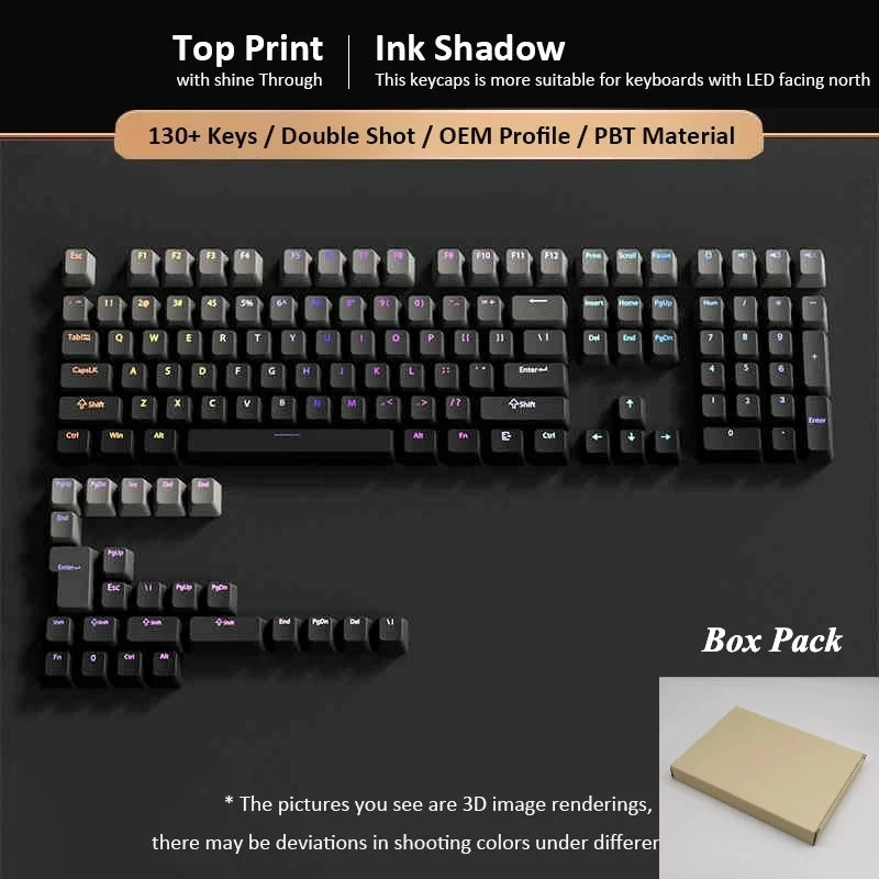 Gradient Keycaps For Cherry Mx Switch Mechanical Keyboard OEM Profile PBT Keycap Black Pink backlit RGB Gamer ISO Layout Key cap