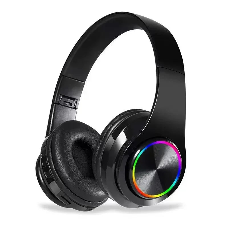 Bluetooth Headphones RGB Lighting Noise Cancellation Foldable Headsets Over Ear Stereo HIFI Sports Headset TF Music Player B39