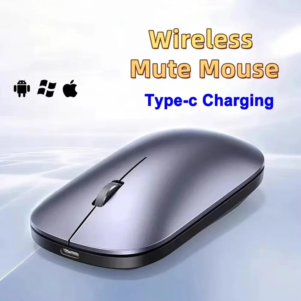 Wireless Mouse Bluetooth Silent 2.4G Dual-mode Type-C Charging Ergonomic Morandi Portable Laptop Office Gaming Mouse