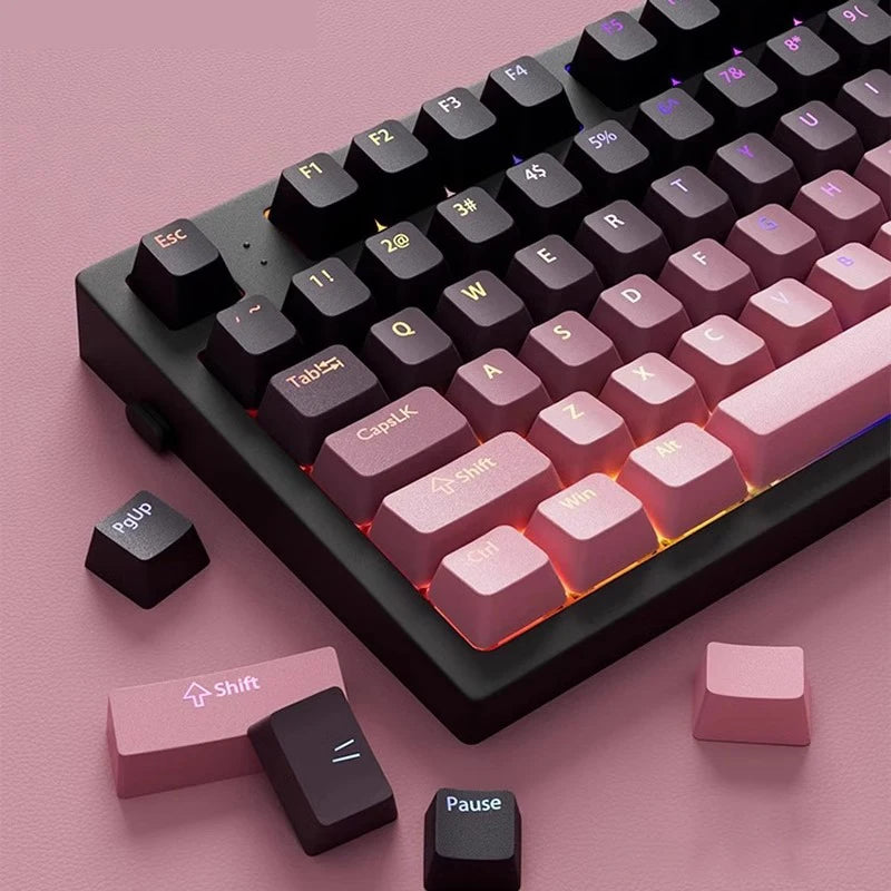 Gradient Keycaps For Cherry Mx Switch Mechanical Keyboard OEM Profile PBT Keycap Black Pink backlit RGB Gamer ISO Layout Key cap