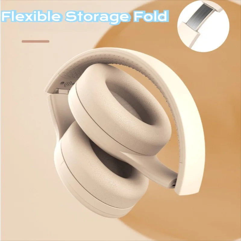 Bluetooth 5.3 Headphones 3.5mm Wired Headsets Over Ear Gaming Earphones Foldable Wireless Earphones with Mic TF/AUX Music Play