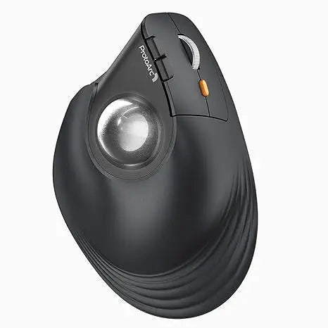 ProtoArc Vertical Wireless Trackball Mouse, EM05 NL Bluetooth Ergonomic Rollerball Mouse Rechargeable Computer Laptop Thumb Mice