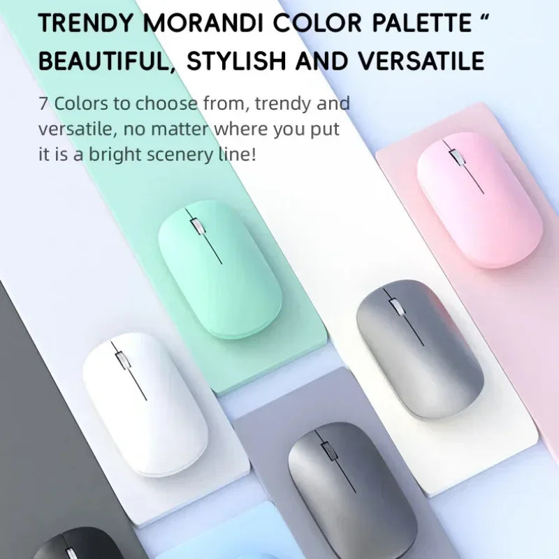 Wireless Mouse Bluetooth Silent 2.4G Dual-mode Type-C Charging Ergonomic Morandi Portable Laptop Office Gaming Mouse