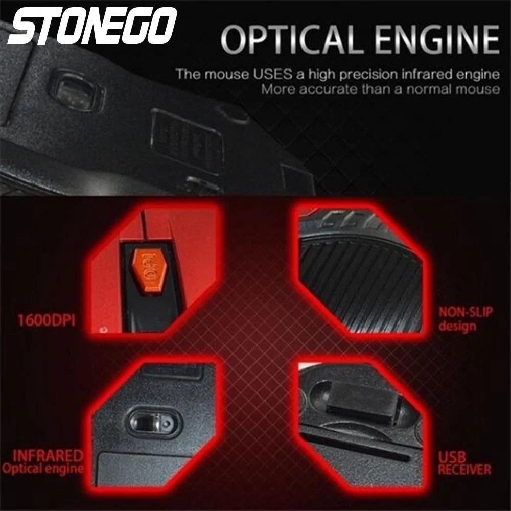 2.4GHz Wireless Gaming Mouse - Ultra Slim Portable Optical Mouse for PC Laptop with USB Receiver