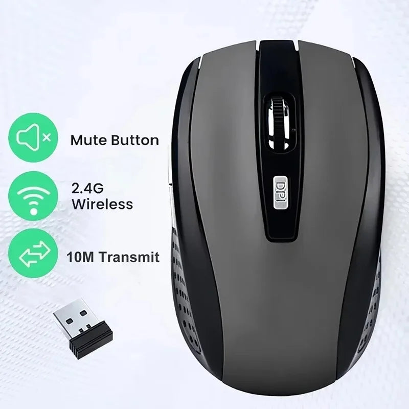 2.4G Wireless Mouse Portable Ergonomics Mouse Mobile Optical Office Silent Mouse Adjustable 1600DPI Levels For Notebook Laptops