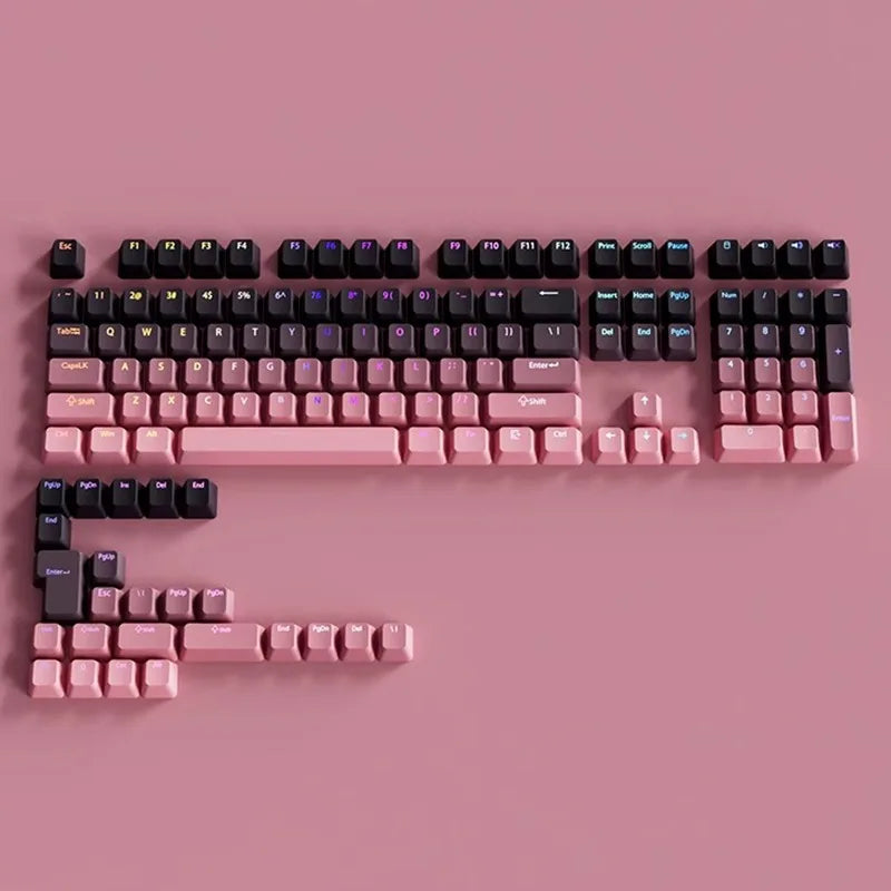Gradient Keycaps For Cherry Mx Switch Mechanical Keyboard OEM Profile PBT Keycap Black Pink backlit RGB Gamer ISO Layout Key cap