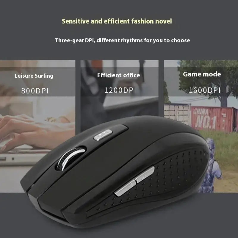 2.4G Wireless Mouse Portable Ergonomics Mouse Mobile Optical Office Silent Mouse Adjustable 1600DPI Levels For Notebook Laptops