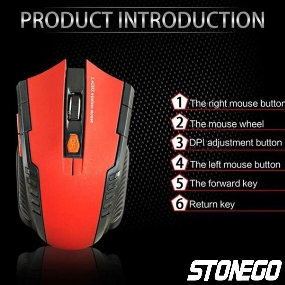 2.4GHz Wireless Gaming Mouse - Ultra Slim Portable Optical Mouse for PC Laptop with USB Receiver