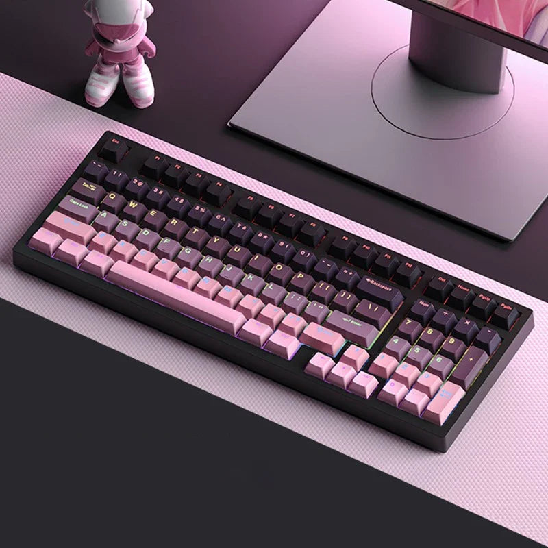 Gradient Keycaps For Cherry Mx Switch Mechanical Keyboard OEM Profile PBT Keycap Black Pink backlit RGB Gamer ISO Layout Key cap