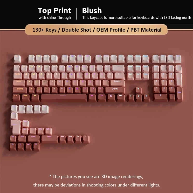 Gradient Keycaps For Cherry Mx Switch Mechanical Keyboard OEM Profile PBT Keycap Black Pink backlit RGB Gamer ISO Layout Key cap