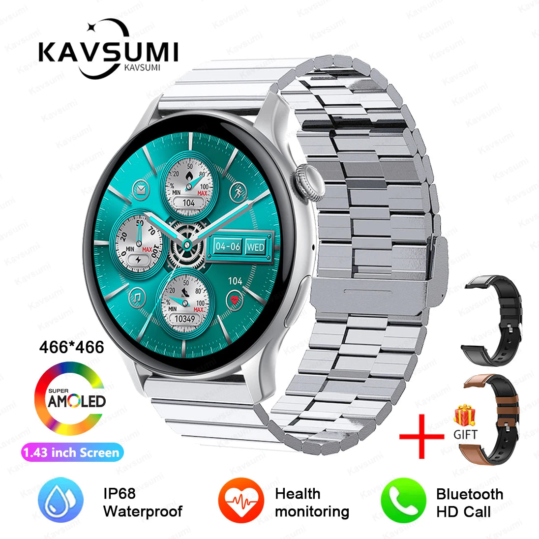 2025 NFC Smart Watch Amoled HD GPS Track Sports Heart Rate Bluetooth Call Waterproof Ladies Women Smartwatch For Women's Gift