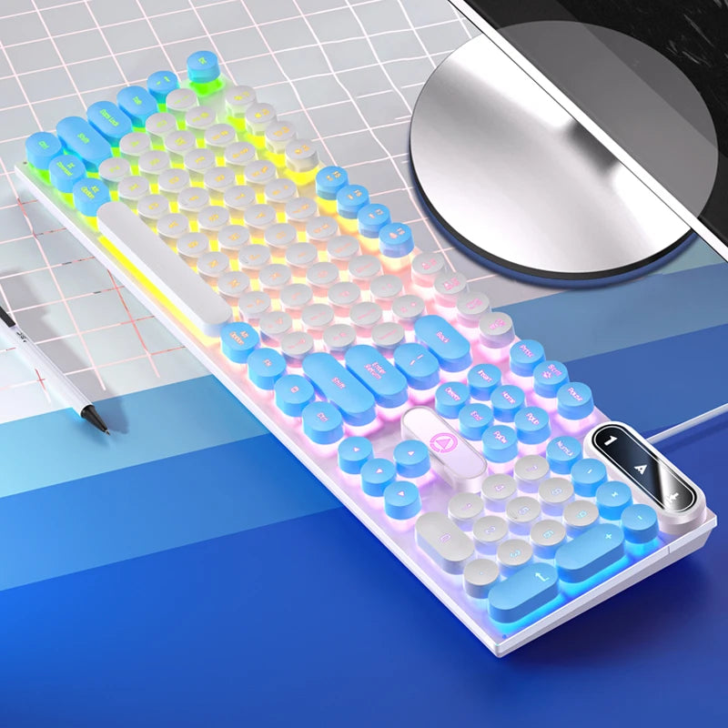 Wired Gaming Keyboard with Numpad, Low Profile 104 Key Keyboard for Laptop/Desktops/PC, Computer Office Accessories