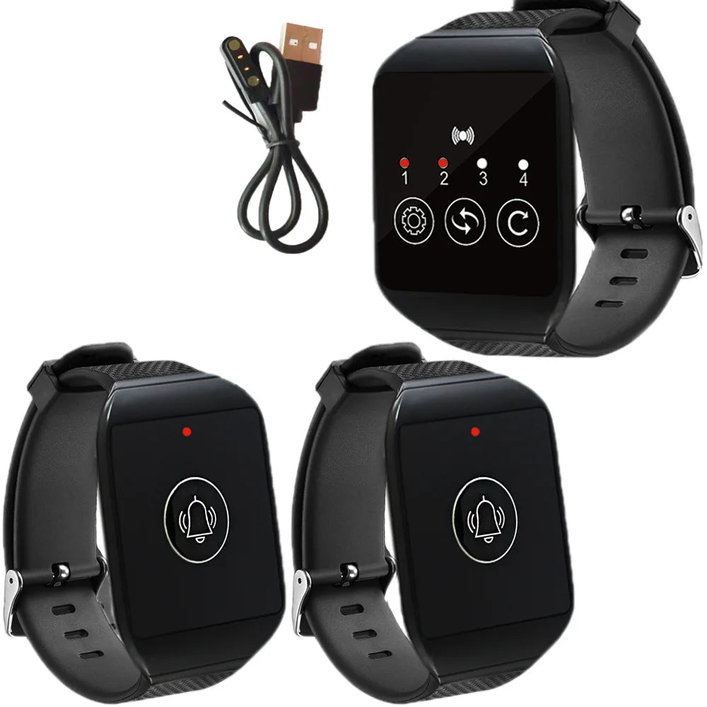 SU-691 Restaurant Pager Wireless Transmission Watch Receiver Waiter Call Waterproof for Hookah Cafe Dentist Clinic