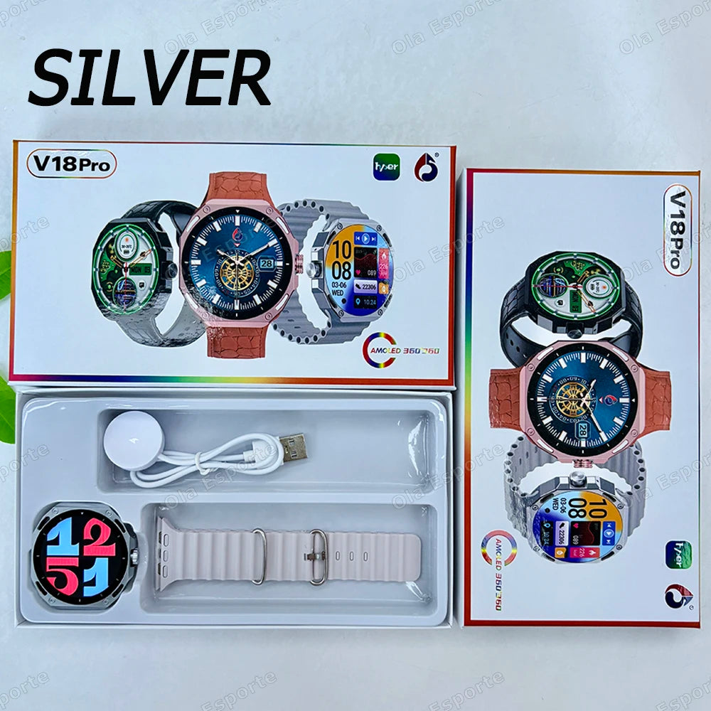 New Outdoor Smart Watch 1.52" AMOLED Screen Bluetooth Call Sleep Health Monitor Sports Fitness Smartwatch Men Women Holiday Gift