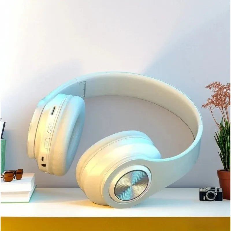 Bluetooth Headphones RGB Lighting Noise Cancellation Foldable Headsets Over Ear Stereo HIFI Sports Headset TF Music Player B39