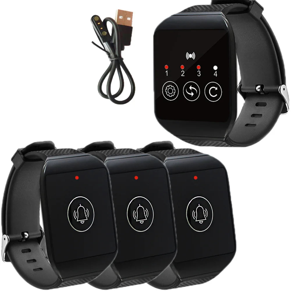 SU-691 Restaurant Pager Wireless Transmission Watch Receiver Waiter Call Waterproof for Hookah Cafe Dentist Clinic