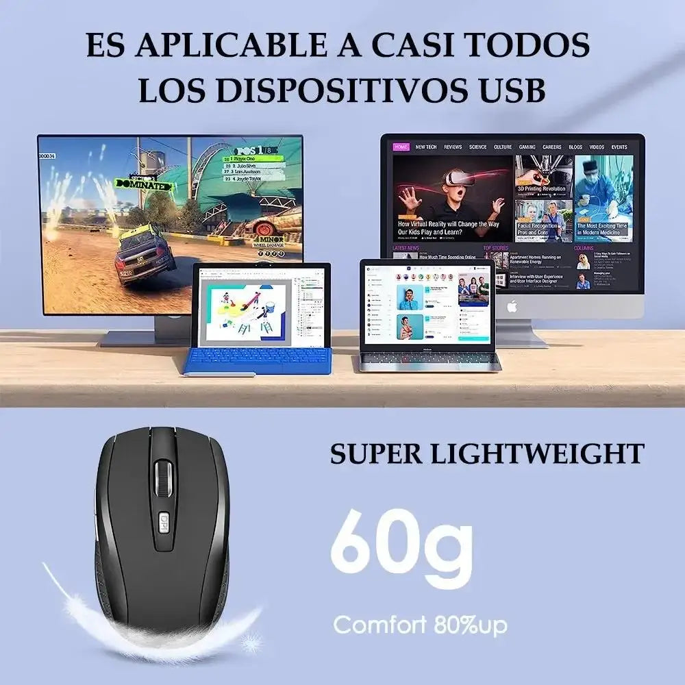 2.4G Wireless Mouse Portable Ergonomics Mouse Mobile Optical Office Silent Mouse Adjustable 1600DPI Levels For Notebook Laptops