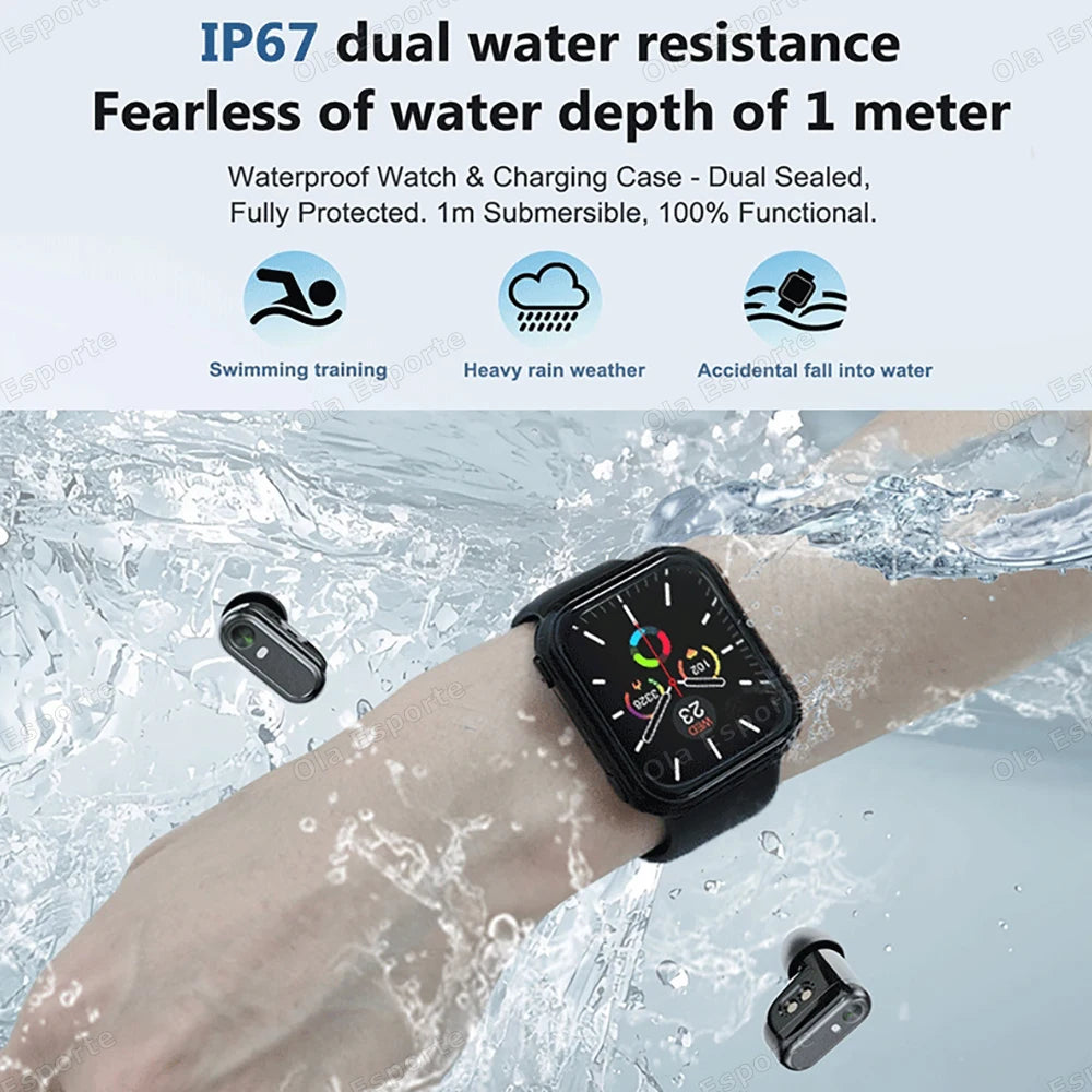 TWS 2in1 New Smart Watch 2025 Bluetooth Earphones HIFI Sound Quality Bluetooth Call Health Monitor Sports Smartwatches Men Women