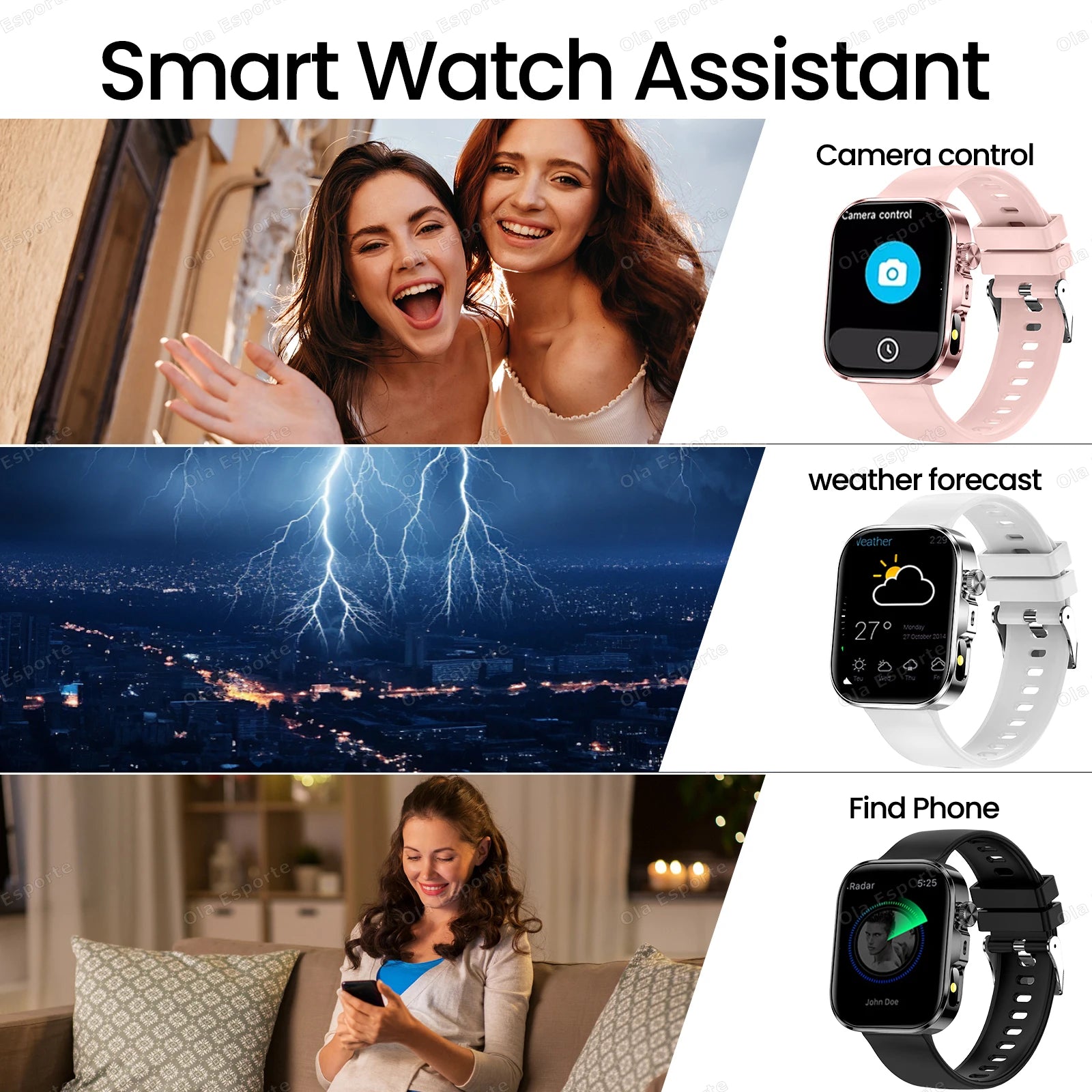 New 2.01'' HD Screen Fashion Flashlight Smart Watch Women Waterproof Sport Watches BT Call Health Monitoring Men Smartwatch 2026