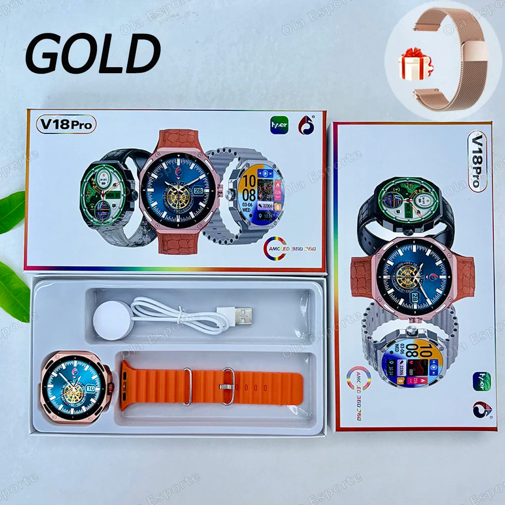 New Outdoor Smart Watch 1.52" AMOLED Screen Bluetooth Call Sleep Health Monitor Sports Fitness Smartwatch Men Women Holiday Gift