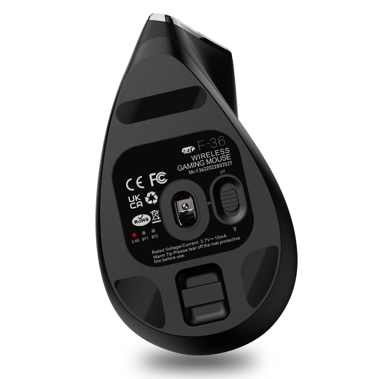 Wireless Vertical 2.4G Bluetooth Mouse Full Color Light 8 Key Programming Five Movement Speed Game Mouse 730mah Lithium Battery