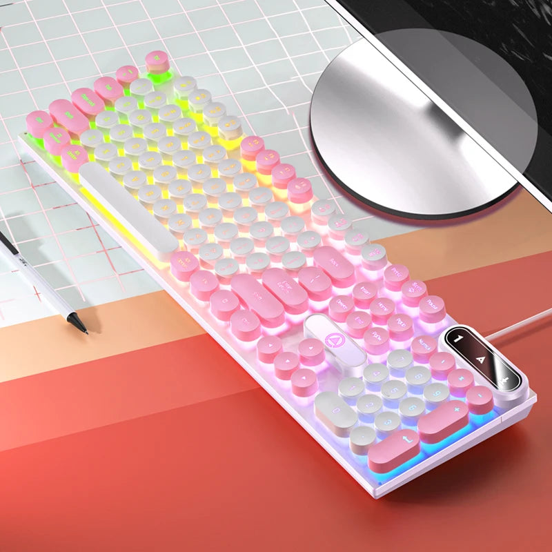 Wired Gaming Keyboard with Numpad, Low Profile 104 Key Keyboard for Laptop/Desktops/PC, Computer Office Accessories