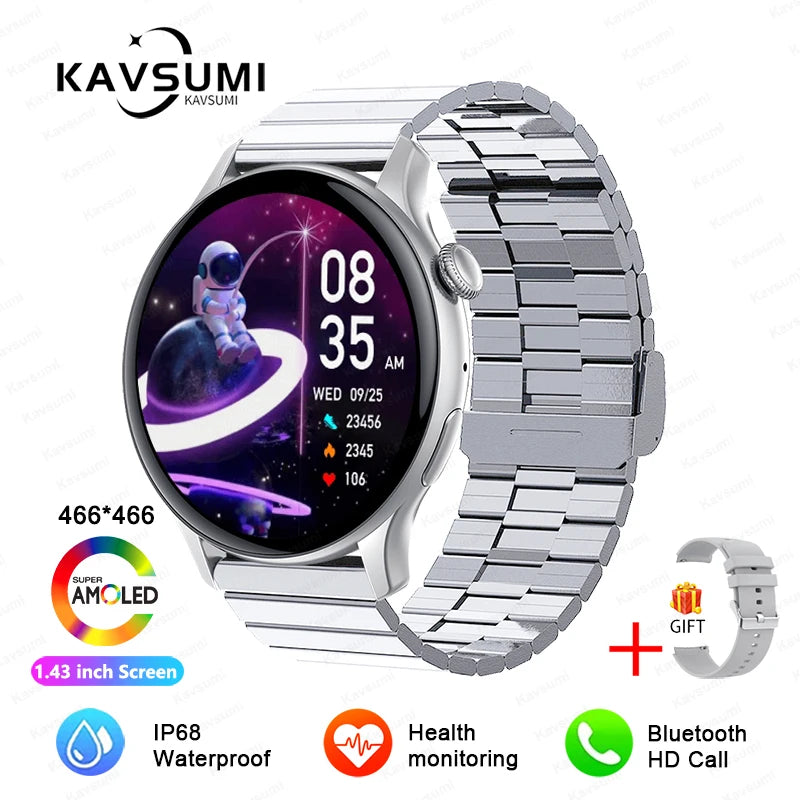 2025 NFC Smart Watch Amoled HD GPS Track Sports Heart Rate Bluetooth Call Waterproof Ladies Women Smartwatch For Women's Gift