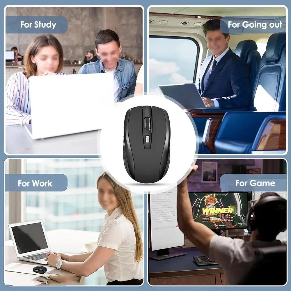 2.4G Wireless Mouse Portable Ergonomics Mouse Mobile Optical Office Silent Mouse Adjustable 1600DPI Levels For Notebook Laptops