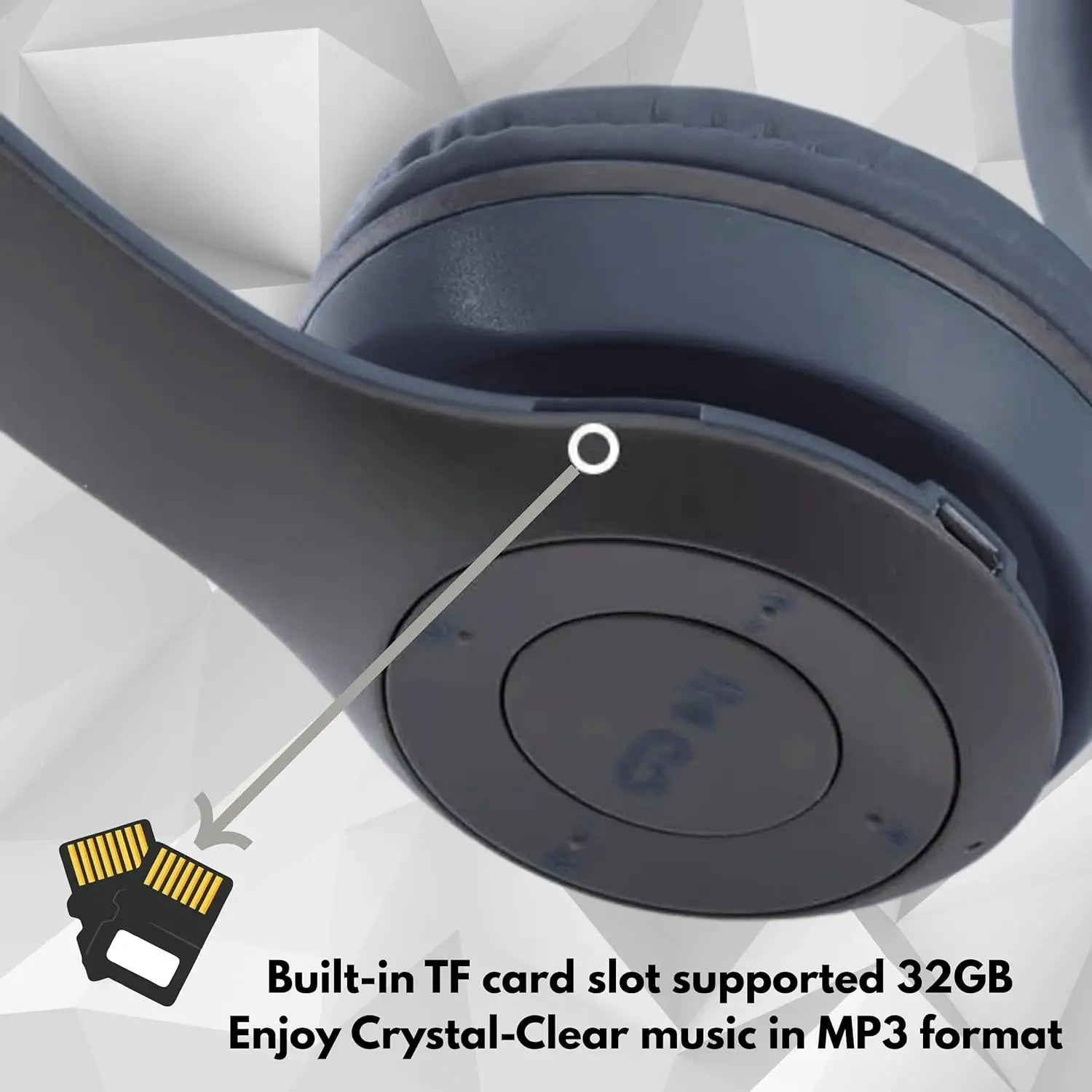 P47 Bluetooth Wireless Headphones Over-Ear Design Plastic Construction with LED Lights Surround Sound for Gaming and School